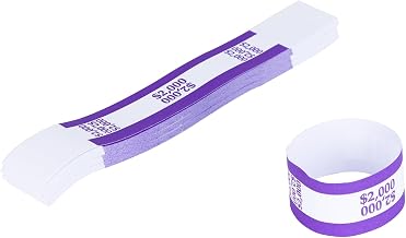 NUCOUN Currency Band Bundles,Self-Adhesive,Money Bands for Cash,Bills Currency Straps,Organizer Dollar,$2000 Purple Pack of 150