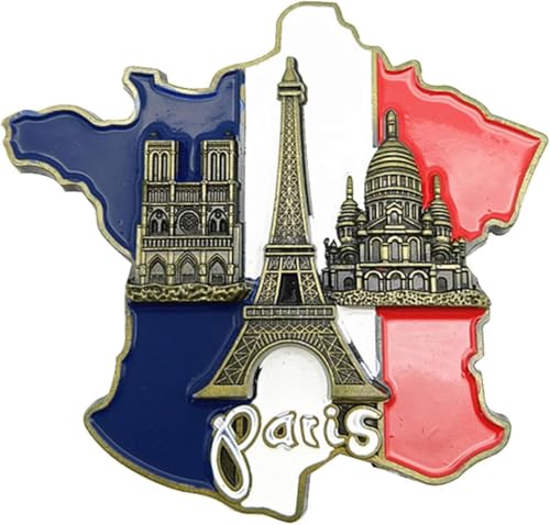 Imán decorativo de resina 3D mapa Francia multicolor