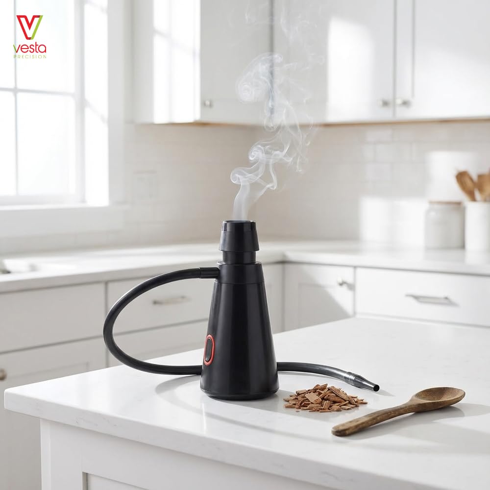 Vesta Precision Affumicatore portatile Gusto| Infusore di fumo per alimenti e bevande come carne, formaggio o pesce, facile da usare e pulire | funzionamento a batteria