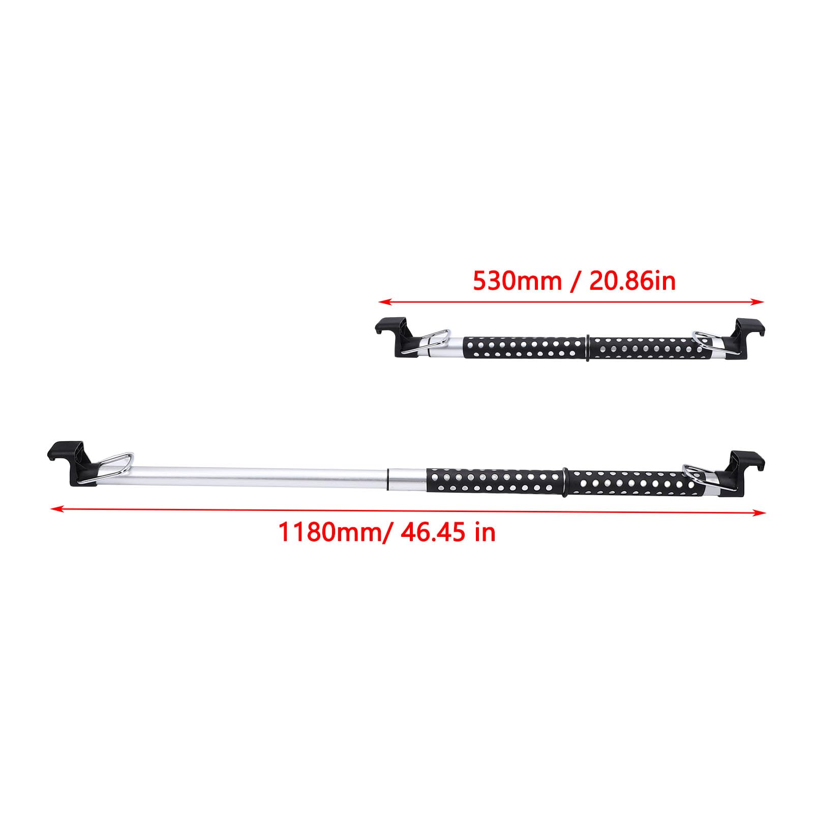 Dpofirs Barra Appendiabiti per Auto, Telescopica Regolabile 20,86-46,45 Pollici, Organizer per Indumenti da Viaggio per Carichi Pesanti con Deposito Stabile, per SUV, Camion,