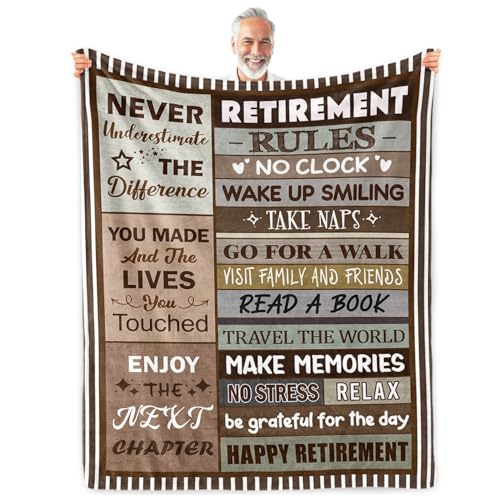 Retirement Blanket 60"X80" Gifts for Men Women Teachers