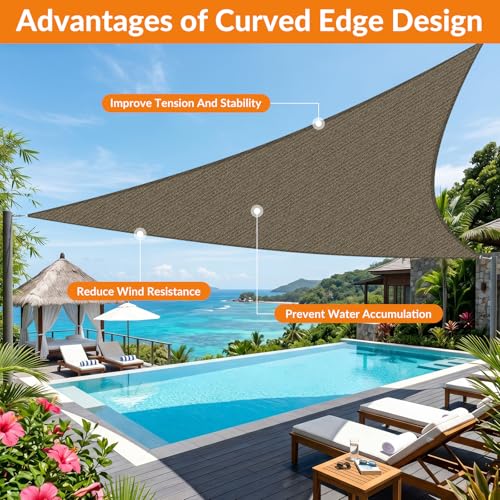 Image of KANAGAWA 19'X31' Sun Shade Sail Brown Curved Square Customizable