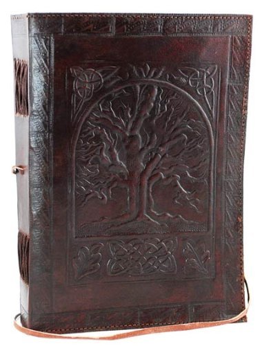 Universal 10" Large Tree of Life Handmade Genuine Leather Blank NoteBook Refillable Journal Writers Daily Notebook Scrapbook Album Unlined Organizer Planner Gift For Men & Women