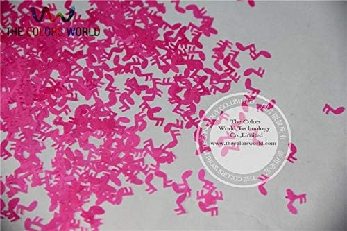 in-J Solvent Resistant Neon Rose-Carmine Color Musical Note Shape Glitter for Nail Polish and DIY Decoration 1Pack =50g