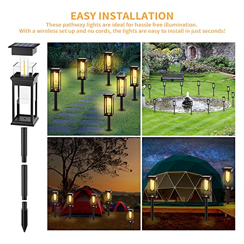 Amzxart Solar Pathway Lights Outdoor, 6 Pack Solar Lights Outdoor Waterproof Ip65, Auto On/Off Pathway Lights Solar Powered Garden Lights For Walkway Yard Backyard Lawn Landscape Lighting Decorative #TOP5