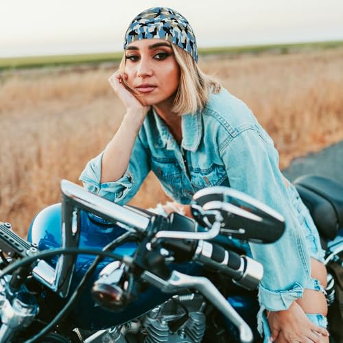 DOCILA 3 peças Do Rags Touca Feminina Crânio Estampa Moda Capacete Forro Bandana Gorro Suor Motocicl