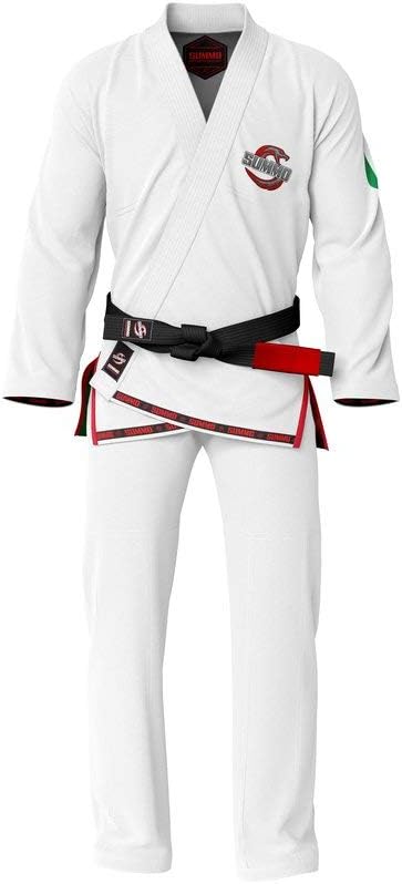 Premium Italian White Sublimation Brazilian Pearl Weave Jiu Jitsu Gi - Built in Rash Guard - with Rash Guard Lining (BJJ GI)