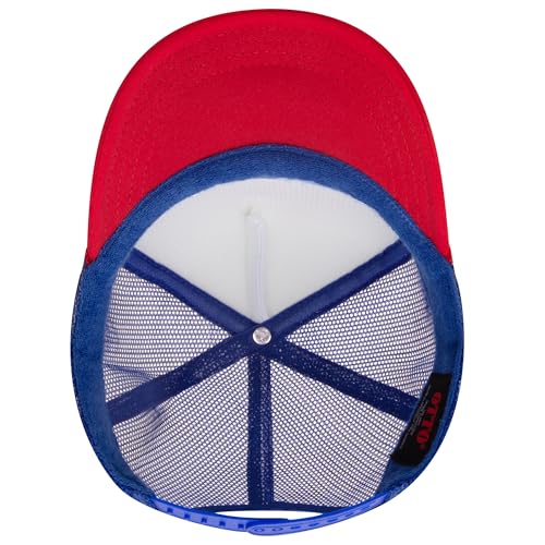 Image of OTTO Polyester Foam Front 5 Panel High Crown Mesh Back Trucker Hats in 97, Bulk, Wholesale