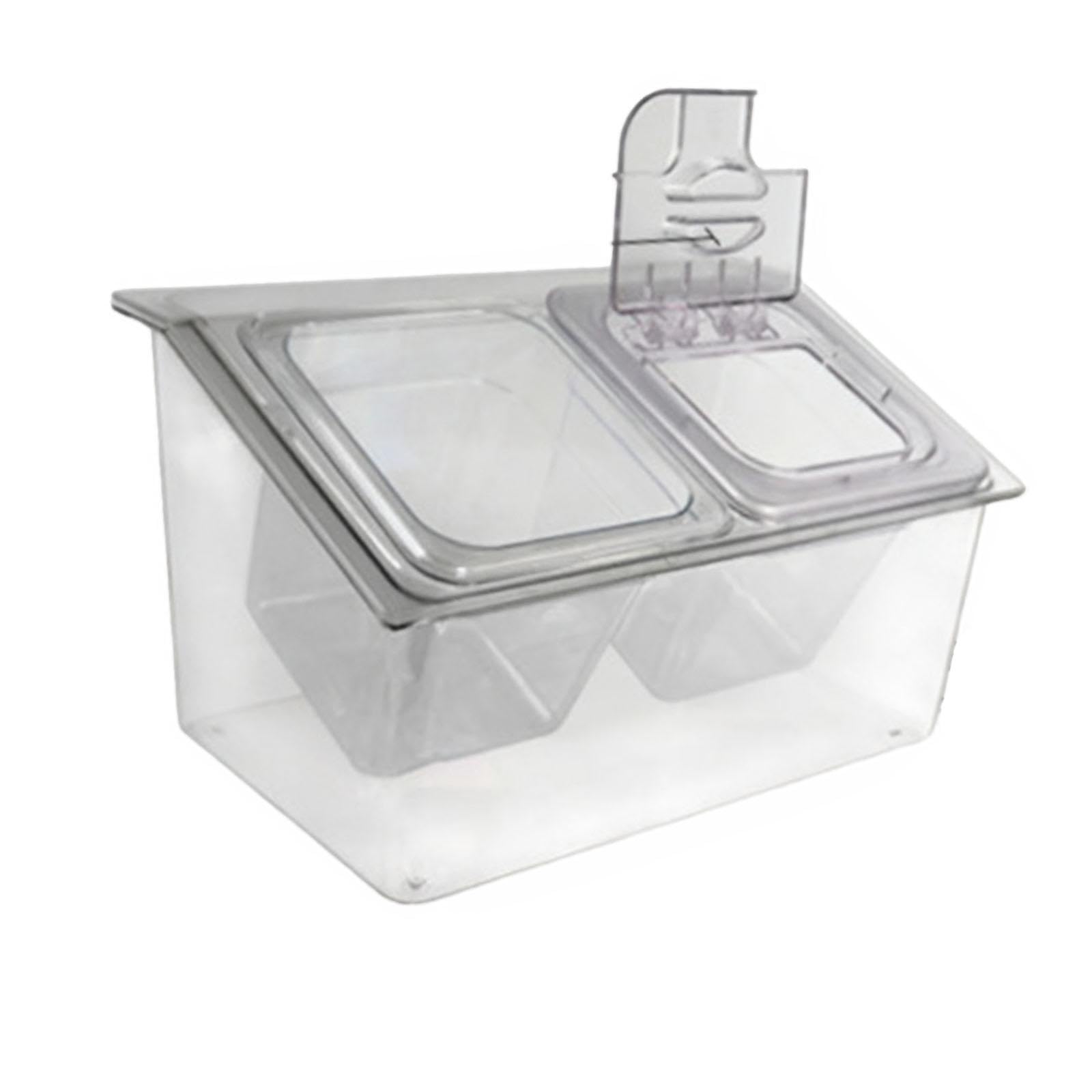 Servidor de condimentos refrigerados de 5 compartimentos 2 ranuras | con control de temperatura que mantiene los alimentos frescos. Servidor de condimentos