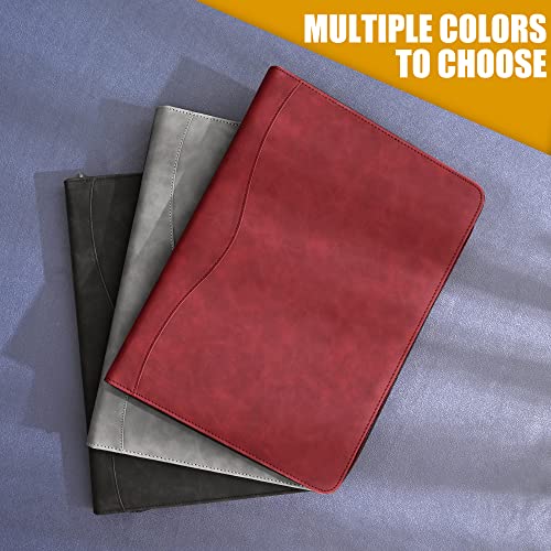 Linaxbong 3 Ring Padfolio Portfolio Business Binders，Secure Zippered Closure，Resume Padfolio Business Organizer—Pu Leather Padfolio Portfolio Binders For Men & Women(Wr) #TOP6