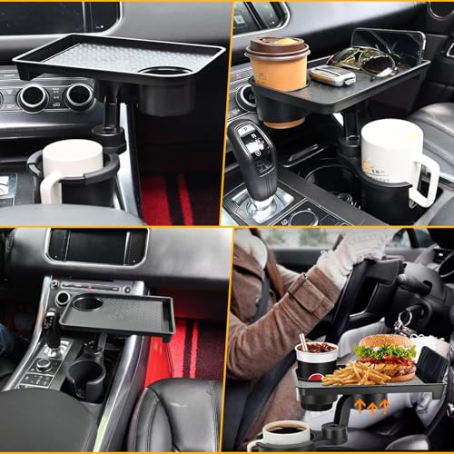 Portavasos para auto con bandeja extraíble y soporte para teléfono miniatura 7