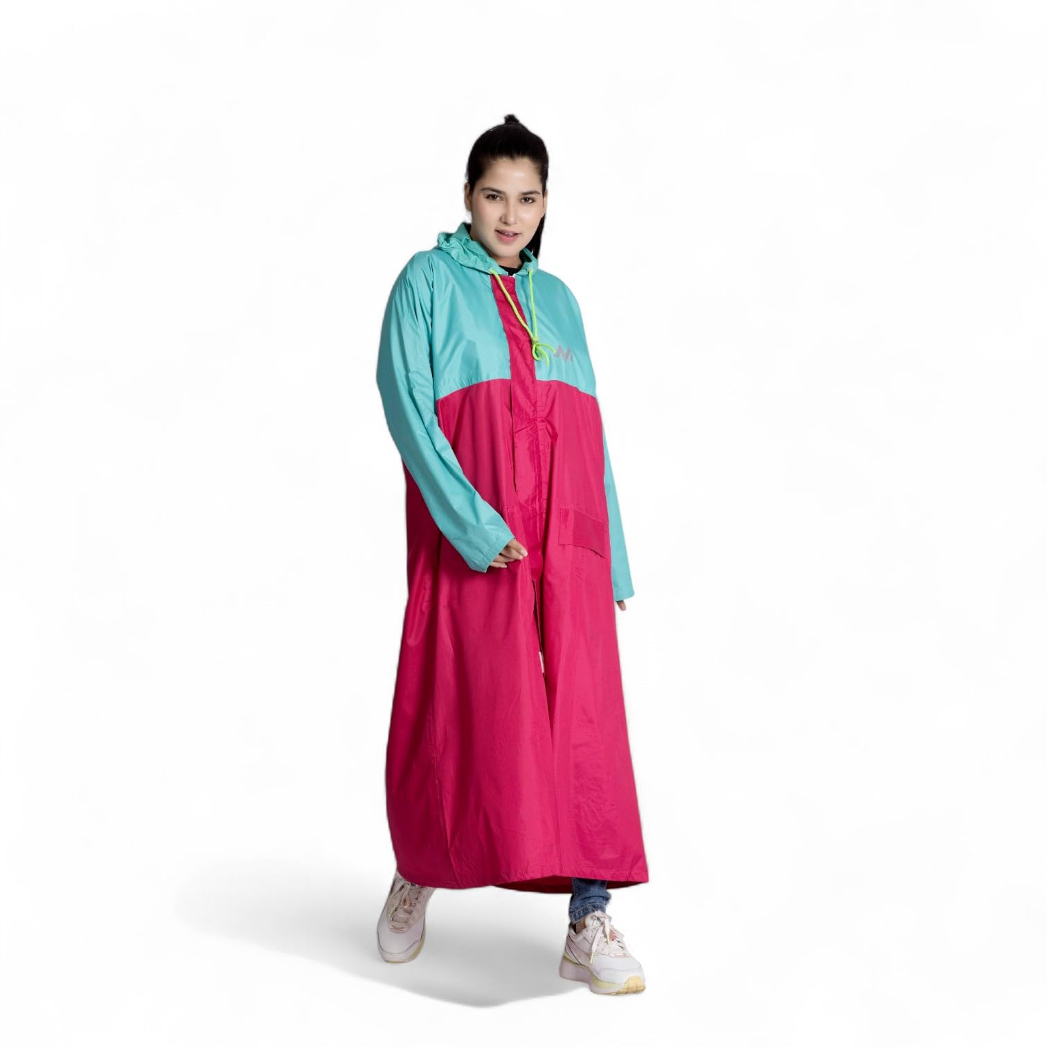 Rainwear Princess PU Taping Women's Raincoat | Two-Tone Full-Length Waterproof Coat with Buttons, Zip & Pockets | Elegant Monsoon Gear for Ladies-image-47