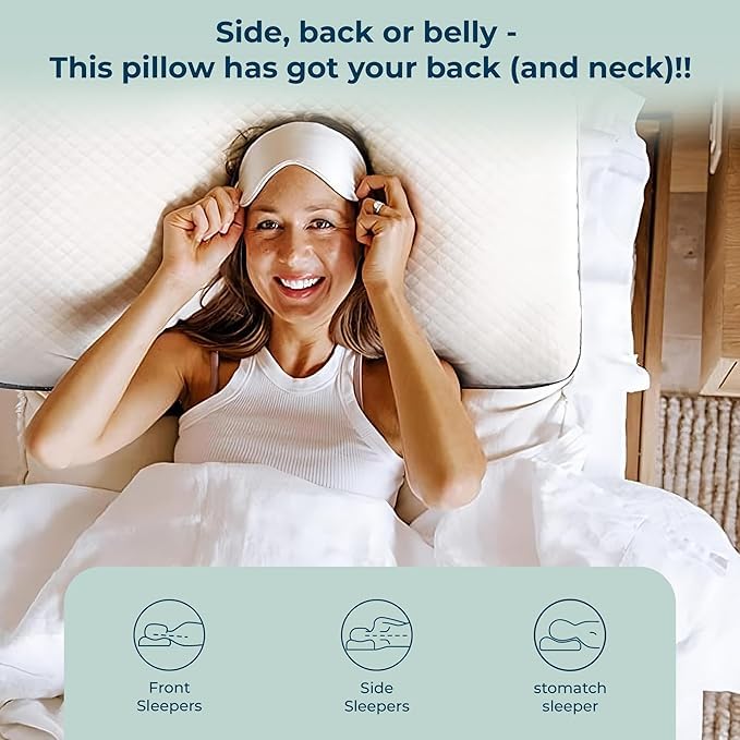 MASHUR FAB Memory Foam Pillow,Orthopedic Pillow for Neck Pain Cervical Contour Memory Foam Pillow,Orthopedic Pillow for Neck Pain,Orthopedic Contour Pillow Support 1-pcs (sf-04 Side Grey) 4