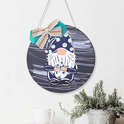 Alnicov Gnome Door Hanger Front Door Welcome Wood Sign for Farmhouse Porch Welcome Sign Front Door Decoration(Dwarf style) - Image 4
