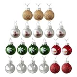 Juego de bolas de 20 piezas – Decoración multicolor para árboles y fiestas de invierno Decoraciones brillantes para árboles de para espacios interiores como chimenea, ventana, salón, cam