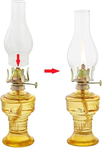 Miniatura 7 de Reemplazo de chimenea de lámpara de aceite, base de 2.13 pulgadas por globo de queroseno de 6.5 pulgadas de alto, lámparas de aceite transparente,