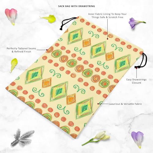 Image of ArtzFolio Hand Drawn Design D4 | Reusable Sack Bag | Bag for Gym, Storage, Vegetable & Travel