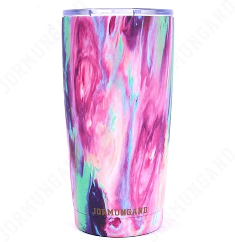 Jormungand Vaso de 20 oz con tapa deslizante, vaso de café aislado al vacío de acero inoxidable 188, taza de viaje de doble pared para agua Aurora