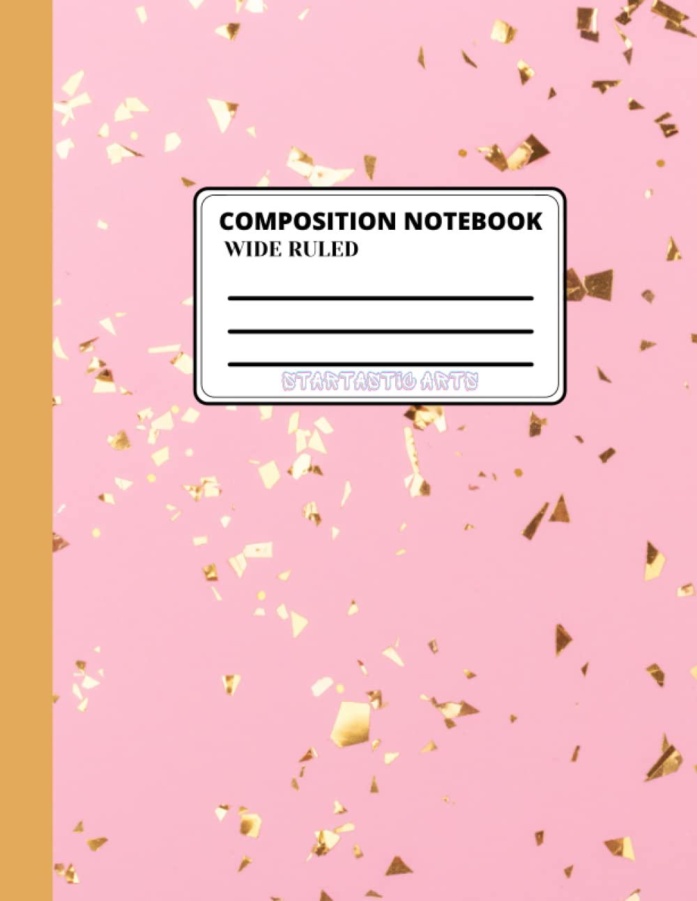 Composition Notebook: Pretty Pink & Gold Composition Notebook, Wide-Ruled, 100 pages, 8.5 x 11, For kids, teens & adults