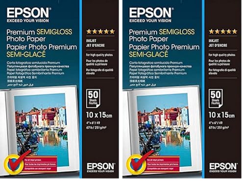 Papier jet d'encre Epson C13S041765 semi-glace 10x15 pour impression photo couleur