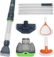 Vista 8 de Aspirador recargable 3 en 1 para bañera de hidromasaje para piscina y spa, modo dual y sistema de accionamiento magnético, filtros de malla ultra