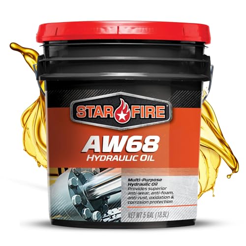 STARFIRE AW68 Hydraulic Oil 5 Gallon Pail Premium Anti-Wear Formula for Industrial and Mobile Equipment Anti-Foam Rust and Oxidation Protection ISO 68 Hydraulic Fluid