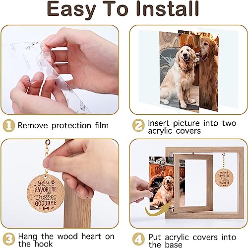 GUANKE Dog Memorial Picture Frame - Pet Loss Sympathy Gift for Women Wooden Rotating 4 X 6 Frame (Pet-02) - Image 4