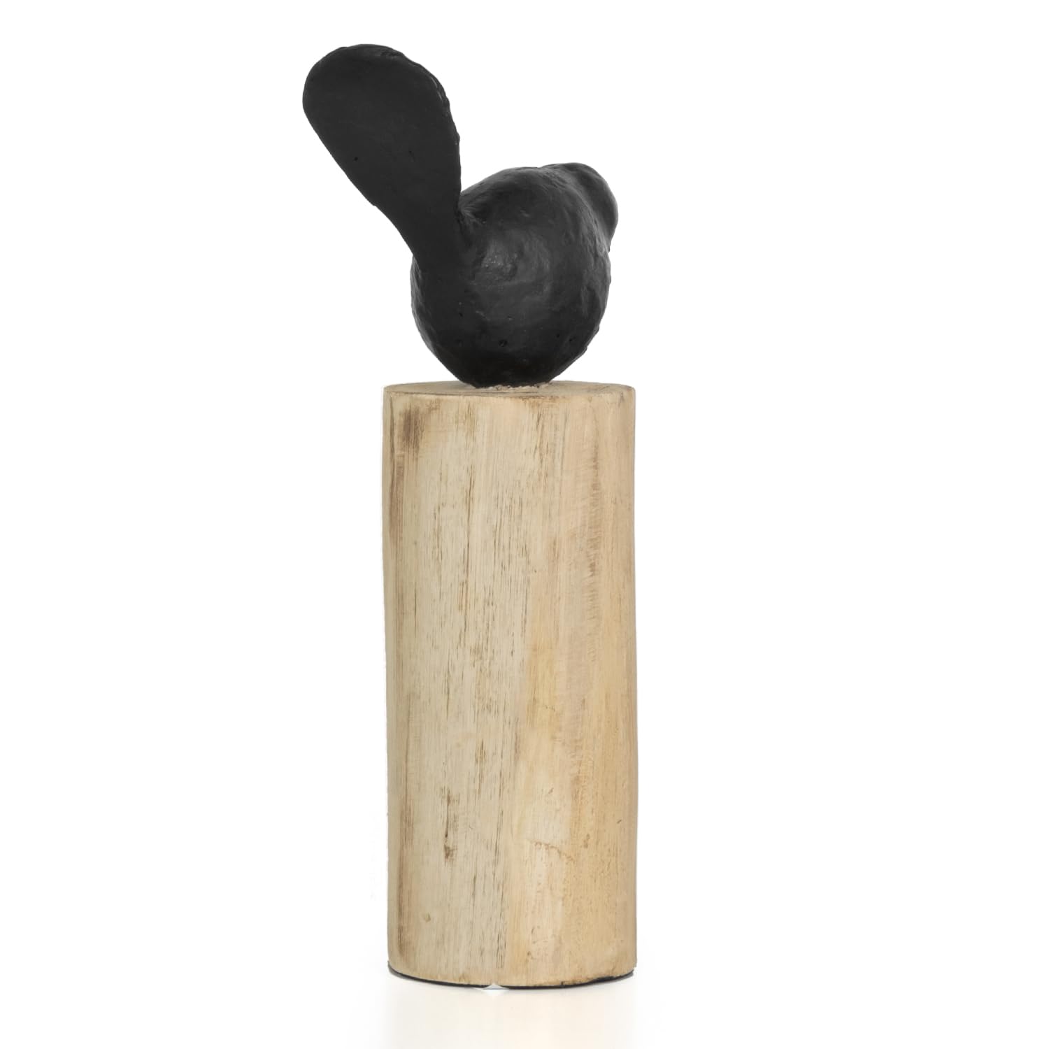 Moritz Skulptur I Vogel auf Baumstammm mittel I 15 x 7 x 27,5 cm I Holzdeko I Skulpturen Deko I Modern I Wohnzimmer I aus Holz I Holzskulptur