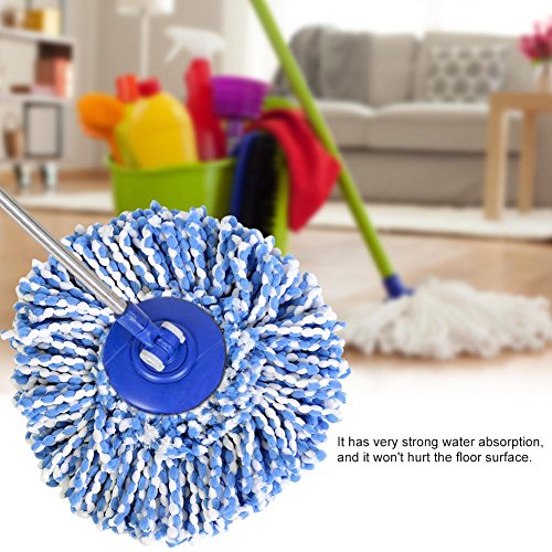 Image of Huhushop Spin Mop Head Refills Microfiber Round Spin Mop Head Replacement for Universal Spin Mop System Perfect for Home Commercial Use (Blue+White)