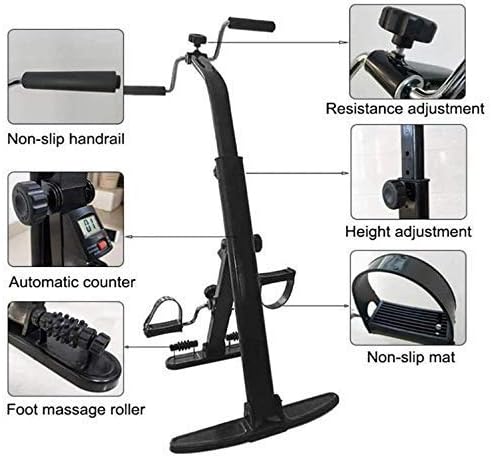 Elderly Folding Pedal Exerciser/Under Desk Fitness Rehab Equipment Seniors/Folding Mini Stationary Bike/Upper and Lower Limbs Rehabilitation Training Device, Exercise Bike