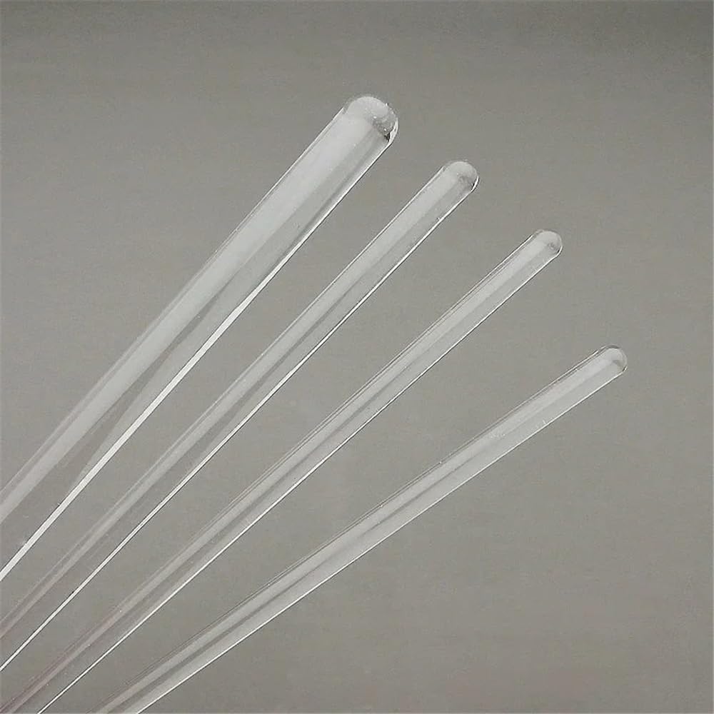 Barra desviadora de vidrio transparente de 4 mm a 12 mm, 6 o 12 unidades, for agitación de vidrio de laboratorio(10x400mm 6pcs)