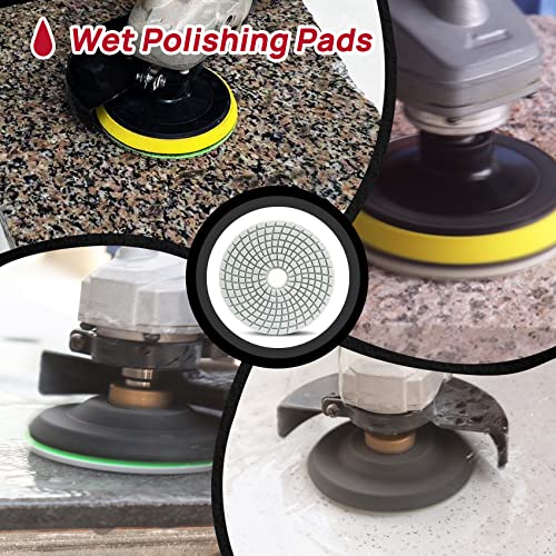 FOCSTOL Diamond Wet Polishing Pads - 6pcs 100mm Grit 100 Polishing Kit for Granite Marble Artificial Stone Quartz for Angle Grinder - Image 4