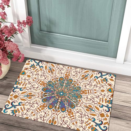 Alfombra bohemia para pasillo y cocina transitable y beige 4