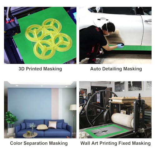 Image of BOMEI PACK 4 inch Painters Tape, 3D Printing Tape 4 Inches x 55 Yards for Laser Cutting, 21-Day Clean Removal Wide Green Masking Tape