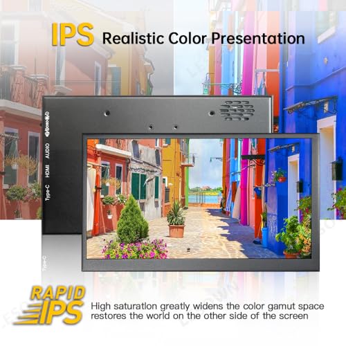 Image of 7 Inch USB-C HDMI Portable Touch Monitor FHD 1024x600 IPS LCD Touchscreen Built in Speakers External Monitor for Laptop PC Phone Mac