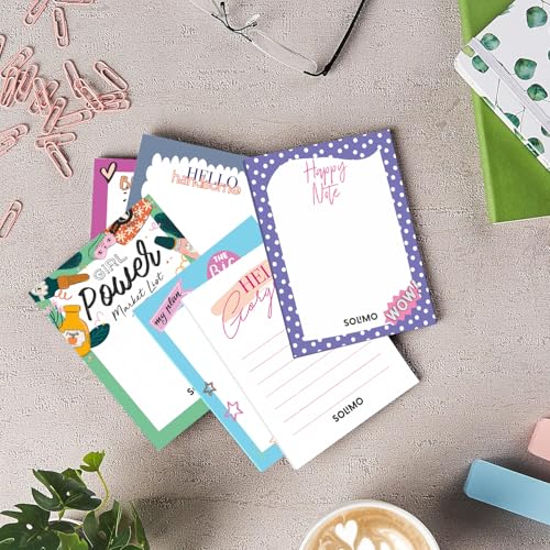 Image of Amazon Brand - Solimo To Do List Notepad, Book, Stationery, 4 inch x 5.25 inch, Writing Pads 50 Tear Off Sheets, Set of 12 Planners