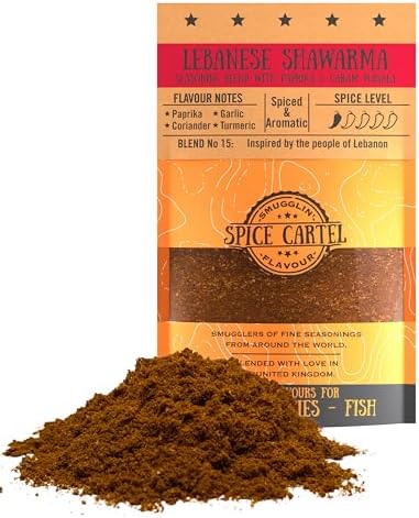 Spice Cartel's Lebanese Shawarma. Seasoning Blend For Authentic Lebanese Chicken. Yoghurt Marinade Recipe. 100g Resealable Pack Seasons 3kg+ Of Protein. Premium UK Hand Blended.