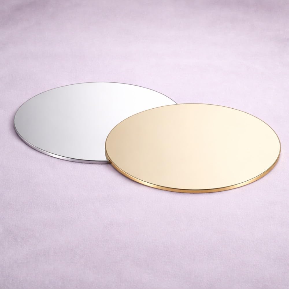 SMILEDRIVE® Gold & Silver Reflective Acrylic Display Table Risers for Professional Product Photography – 30 cm Diameter – Set of 2 (One Gold, One Silver, One-Sided)-picture-32