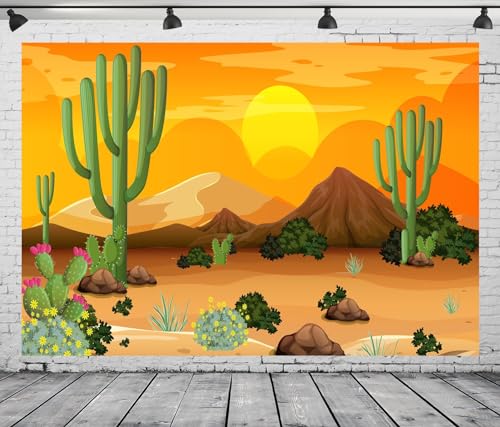 Fond tissu désert cartoon pour shooting photo enfants et anniversaire western