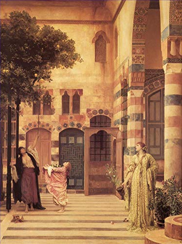 Peinture à l'huile toile Vieux quartier juif Damas Frederic Leighton décoration