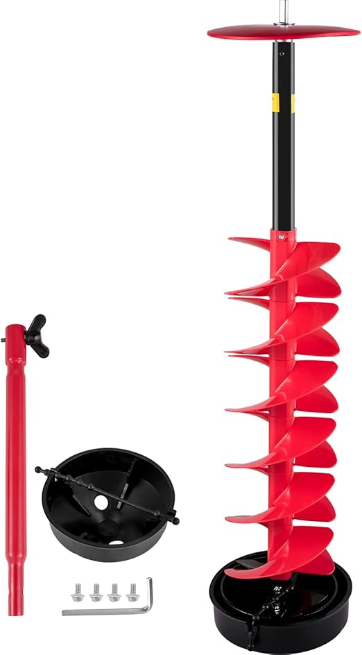 VEVOR Ice Drill Auger, 8'' Diameter 39'' Length Nylon Ice Auger, Auger