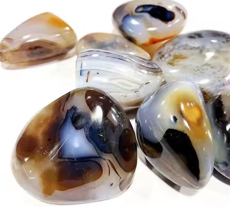 1000g Natural Healing Crystals Agate Angel Palm Snowflake Black Agate Palm Stone