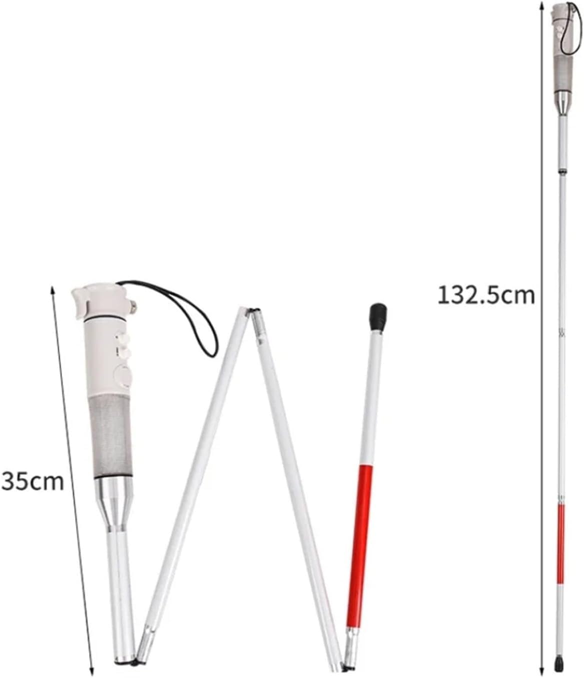 Bastón Inteligente para Ciegos Sonido Y Luz Bastón Electrónico para Ciegos Bastón Plegable Bastón para Ancianos Bastón Andador LED Ayudas para Deficientes Visuales