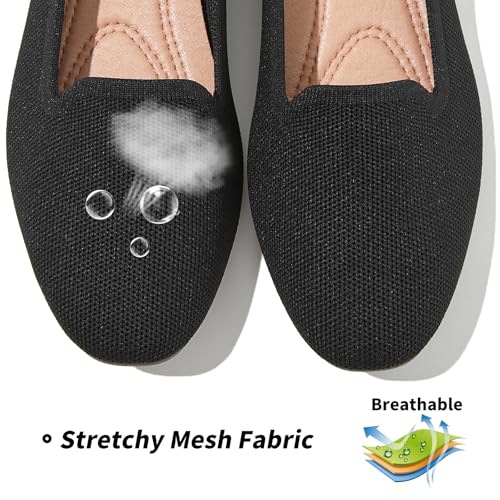 Image of BABUDOG Women's Flats Shoes Shiny Mesh Loafers Shoes Soft Memory Foam Flats