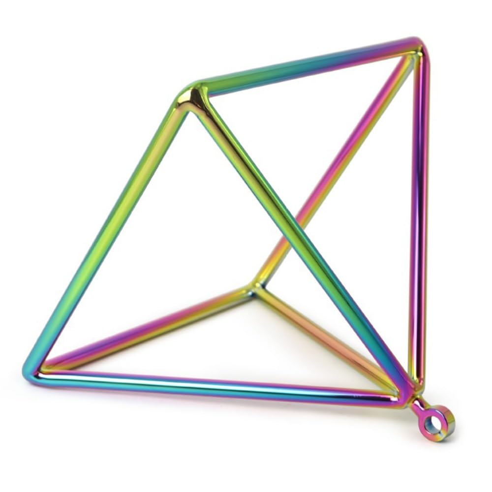 Piramide di Cristallo di Quarzo, Strumento Musicale for Meditazione con Guarigione Sonora Potenziata, for Meditazione con Guarigione Sonora, con Percussore di Cristallo(6 inch)