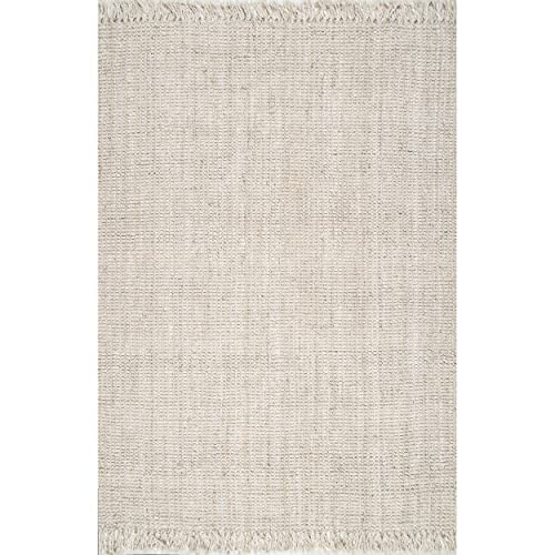 nuLOOM Daniela Farmhouse Chunky Jute Area Rug, 4x6, Off-White - Image 4