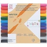 Zig WRITER 12 Colors Set, 0.5mm, 1.2mm, Dual Tip, Waterproof and Smudge proof when dry, Archival...