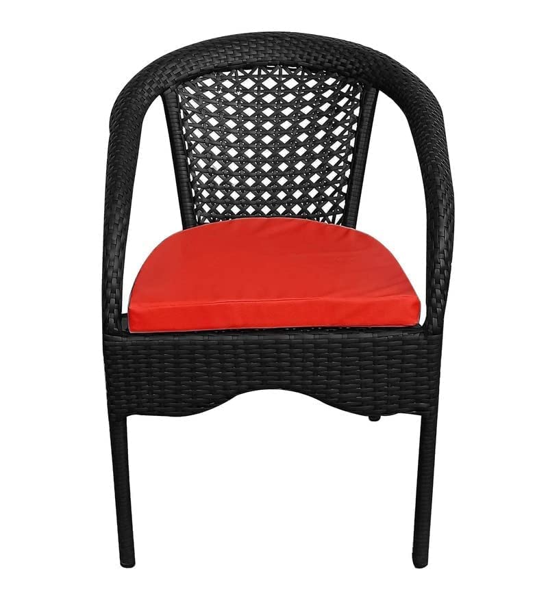 Image of India 2+1 Outdoor Indoor Patio Furniture Sets Rattan Chair Patio Set Conversation Set Poolside Lawn Chairs Swingarea Balcony Outdoor Garden Furniture Chair (Black & Red)