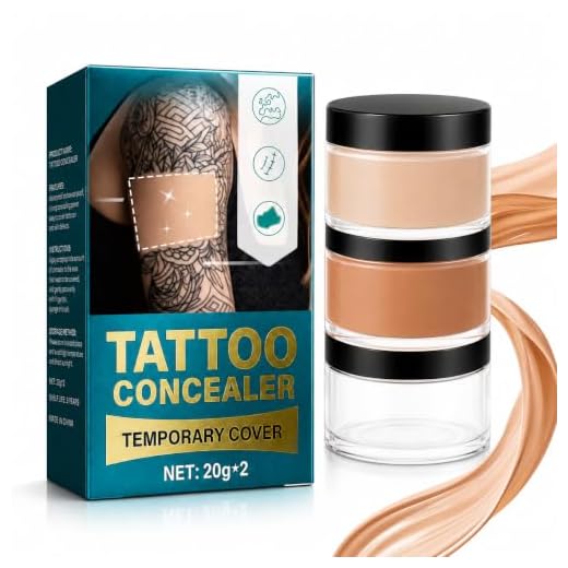 Tattoo Cover Up Makeup Waterproof - Full Coverage Concealer for Tattoos, Scars & Dark Spots, Sweatproof & Transfer-Resistant, 2 Colors for All Skin Tones