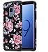 Galaxy S9 Case for Girls Women, Samsung S9 Floral Case, OEAGO Shockproof Heavy Duty Protection Dual Layer Armor Protective Case Cover for Samsung Galaxy S9 S 9 (2018) (Rose Flower)
